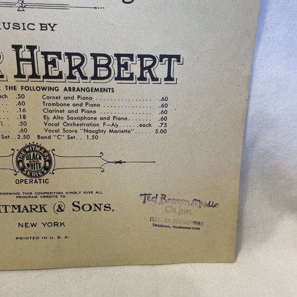 I'm Falling In Love With Someone Sheet Music in F 1910 M. Witmark & Sons 11769 - Picture 4 of 8